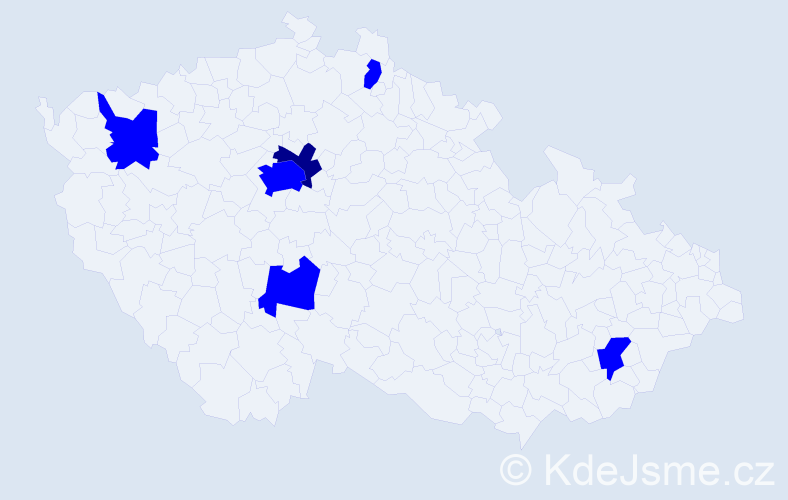 Jméno: 'Van', počet výskytů 7 v celé ČR
