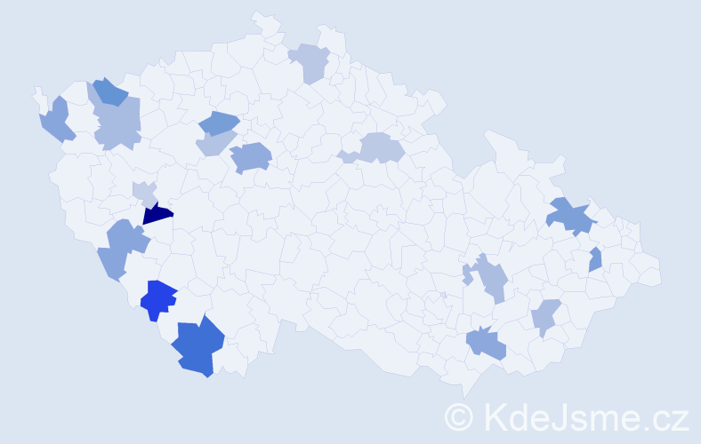 Jméno: 'Adalbert', počet výskytů 30 v celé ČR