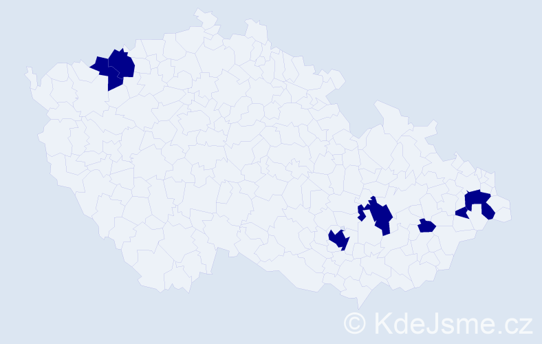 Jméno: 'Matty', počet výskytů 7 v celé ČR