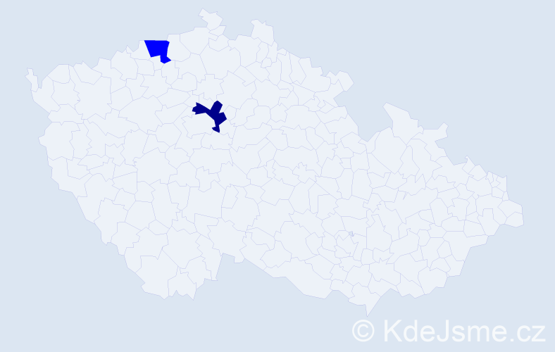 Jméno: 'Najden', počet výskytů 3 v celé ČR
