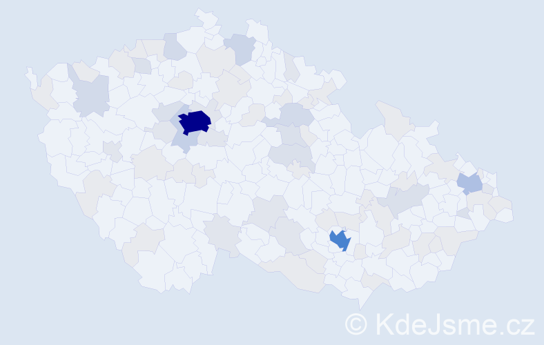 Jméno: 'Maya', počet výskytů 207 v celé ČR