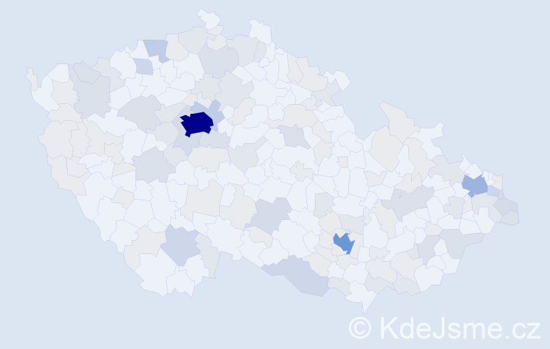 Jméno: 'Sara', počet výskytů 282 v celé ČR