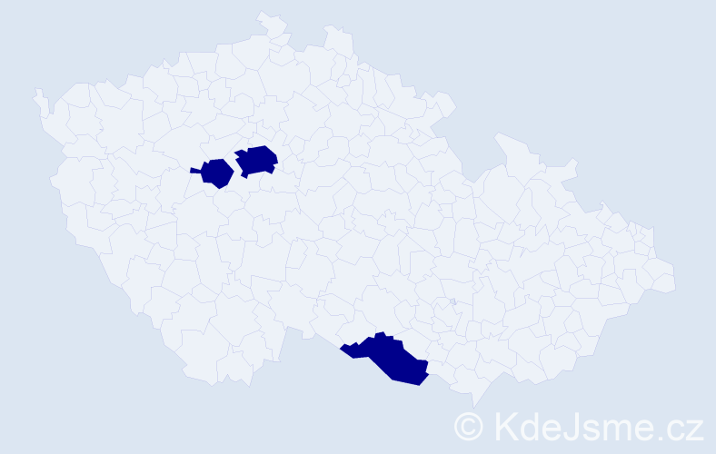 Jméno: 'Kiera', počet výskytů 3 v celé ČR