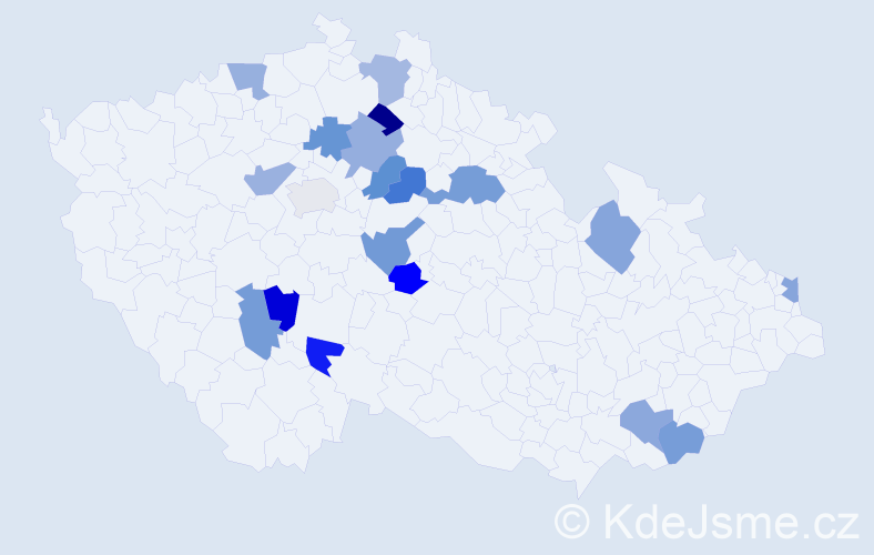 Jméno: 'Urban', počet výskytů 20 v celé ČR