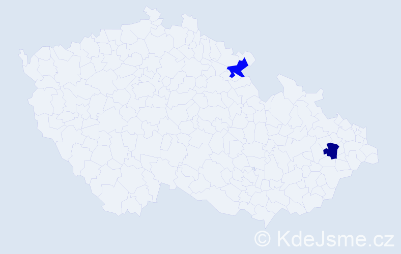 Jméno: 'Otgon', počet výskytů 2 v celé ČR