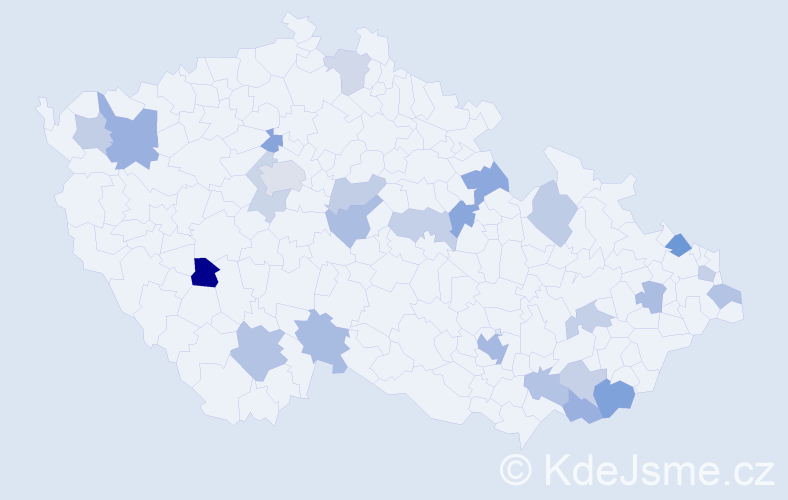 Jméno: 'Frederika', počet výskytů 37 v celé ČR