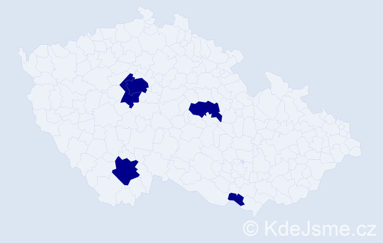 Jméno: 'Matěj David', počet výskytů 5 v celé ČR