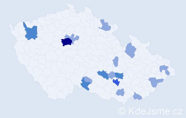 Jméno: 'Živa', počet výskytů 27 v celé ČR