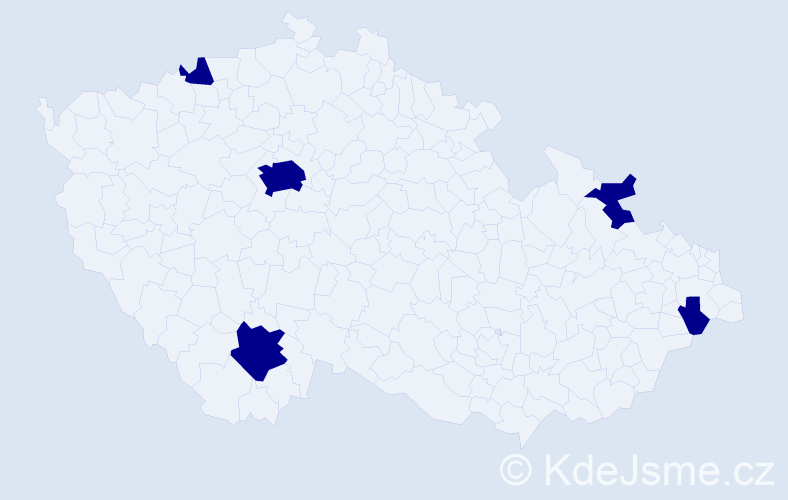 Jméno: 'Martin Michal', počet výskytů 5 v celé ČR