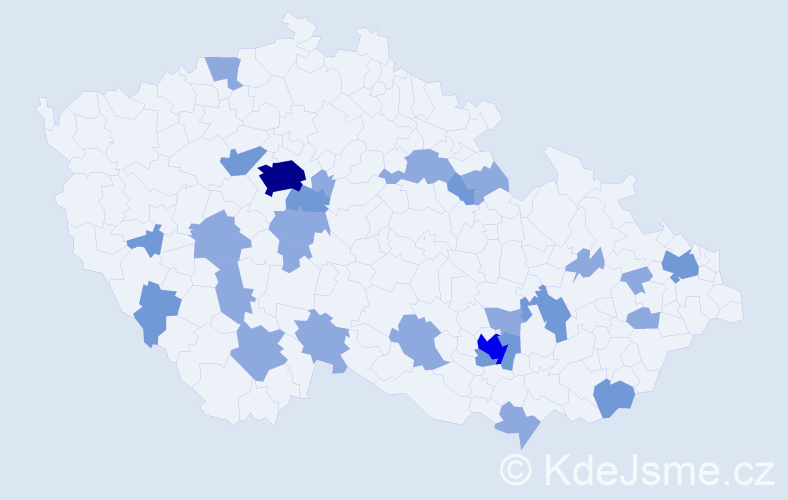 Jméno: 'Wendy', počet výskytů 45 v celé ČR