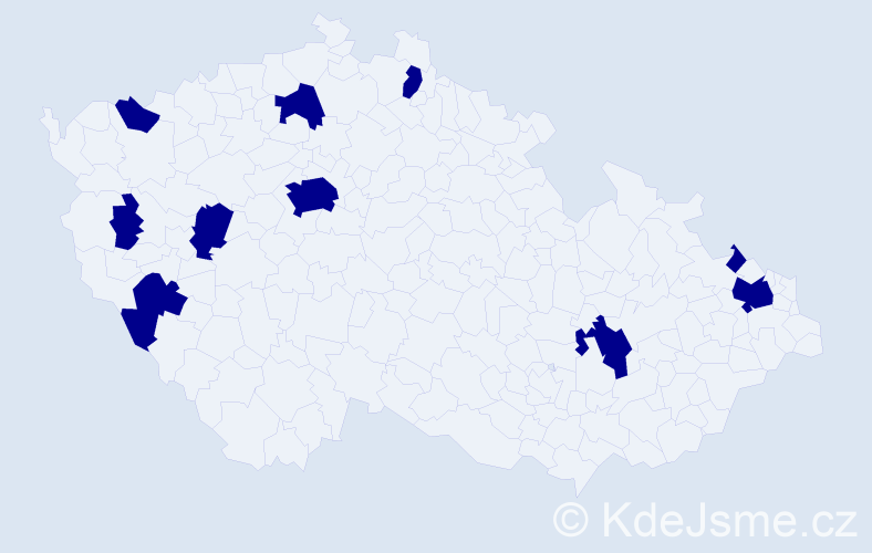 Jméno: 'Friedhelm', počet výskytů 10 v celé ČR