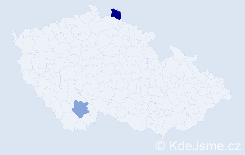 Jméno: 'Marie Vlasta', počet výskytů 2 v celé ČR