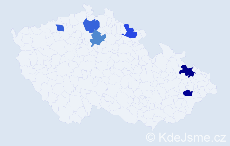 Jméno: 'Danijel', počet výskytů 7 v celé ČR