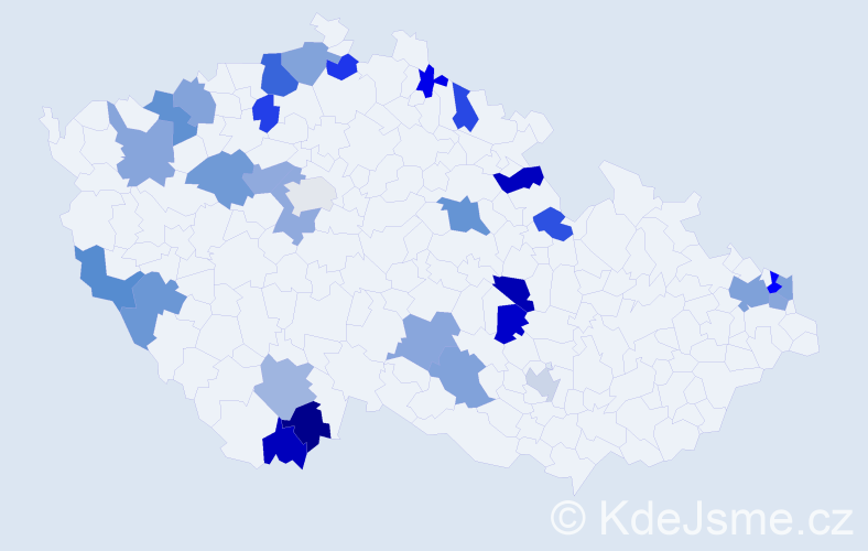 Jméno: 'Štefánie', počet výskytů 36 v celé ČR