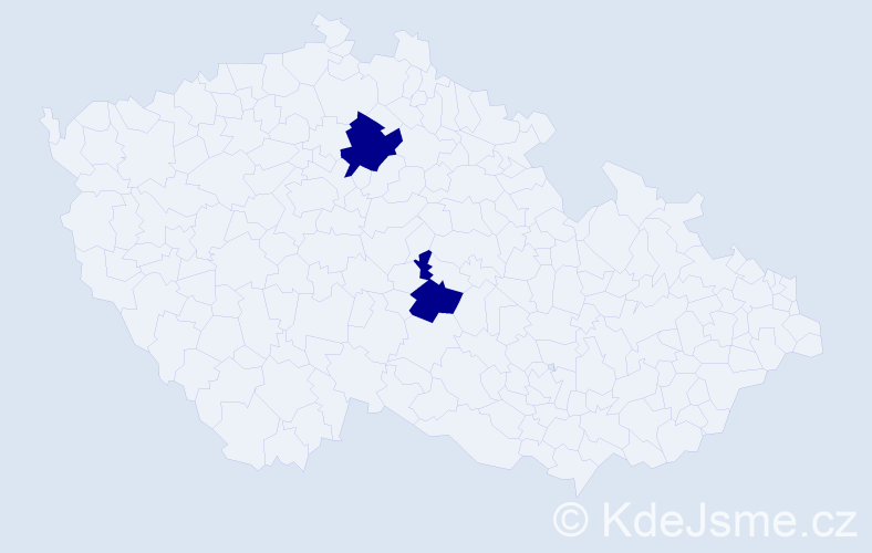 Jméno: 'Pavlín', počet výskytů 2 v celé ČR