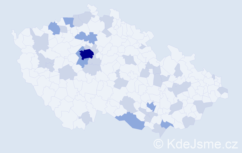Jméno: 'Klementina', počet výskytů 64 v celé ČR