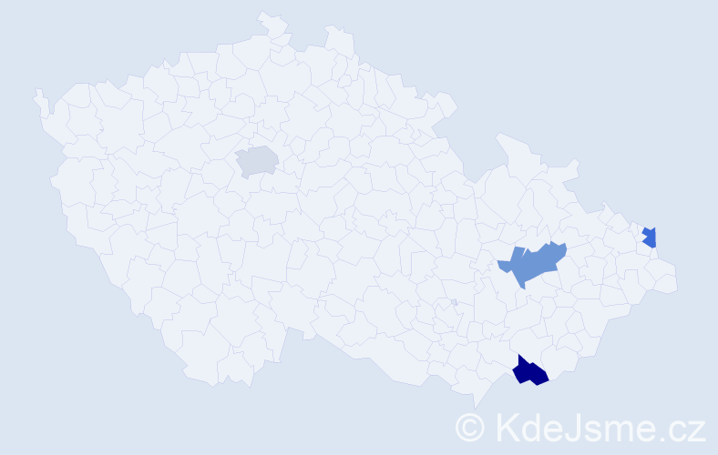Jméno: 'Magdalini', počet výskytů 4 v celé ČR