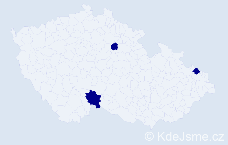 Jméno: 'Bára Marie', počet výskytů 3 v celé ČR