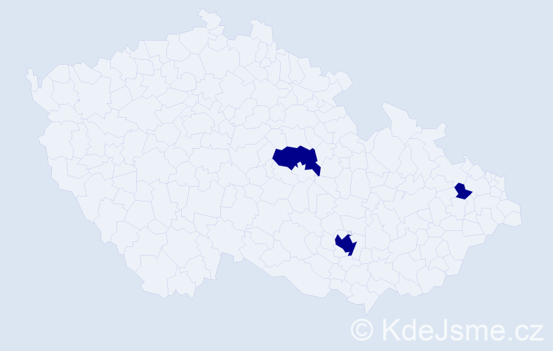 Jméno: 'Valina', počet výskytů 3 v celé ČR