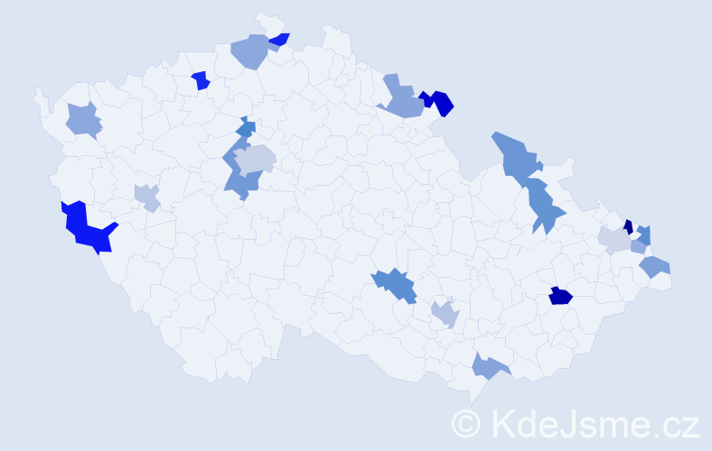 Jméno: 'Anabel', počet výskytů 30 v celé ČR