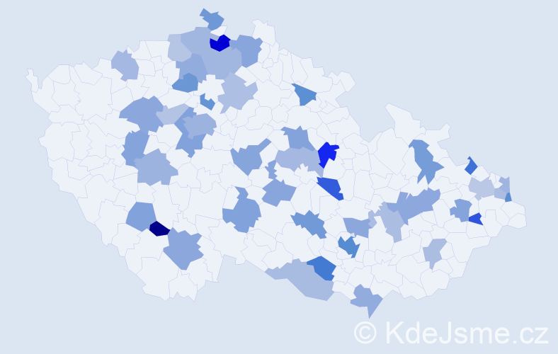 Jméno: 'Mattias', počet výskytů 70 v celé ČR