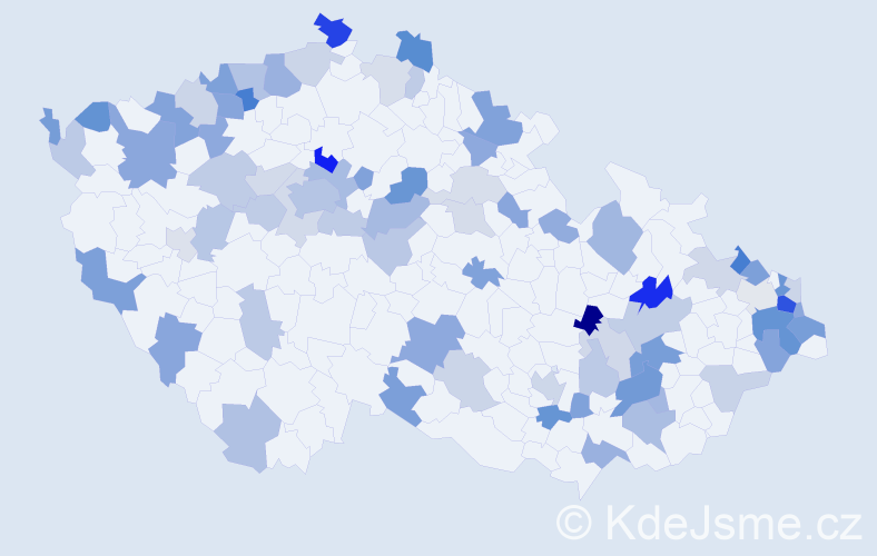 Jméno: 'Waldemar', počet výskytů 145 v celé ČR