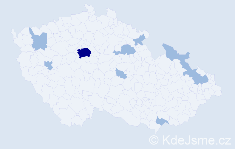 Jméno: 'Vasileios', počet výskytů 15 v celé ČR