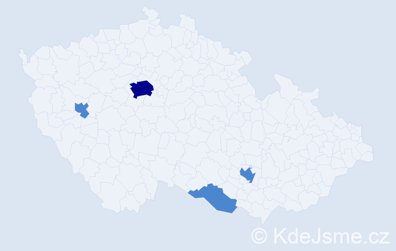 Jméno: 'Allen', počet výskytů 6 v celé ČR