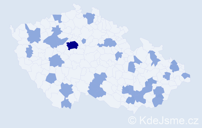 Jméno: 'Eliana', počet výskytů 52 v celé ČR