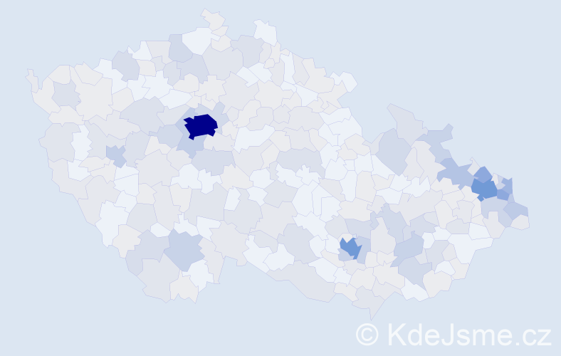 Jméno: 'Teodor', počet výskytů 596 v celé ČR