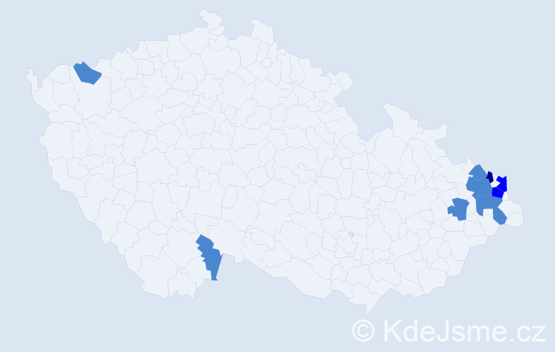 Jméno: 'Adelajda', počet výskytů 13 v celé ČR