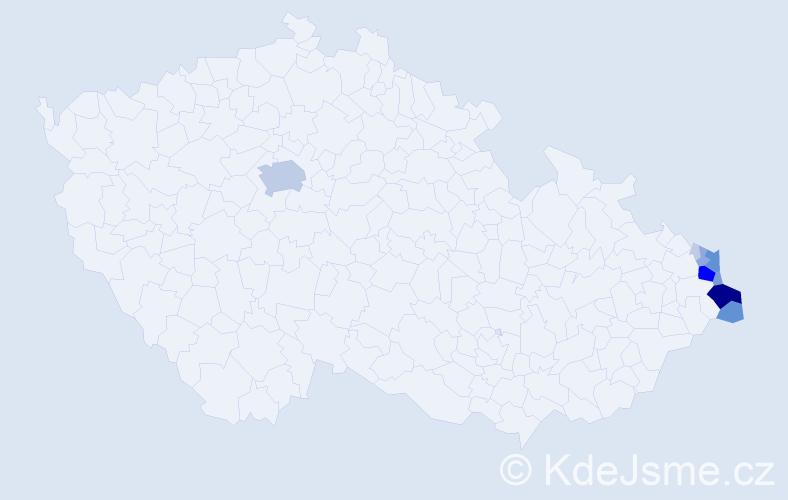 Jméno: 'Zbyszek', počet výskytů 33 v celé ČR