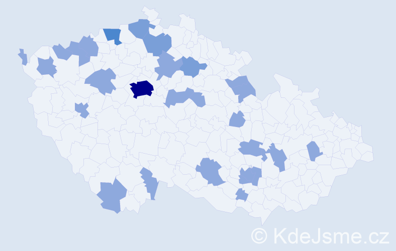 Jméno: 'Ruslan', počet výskytů 38 v celé ČR