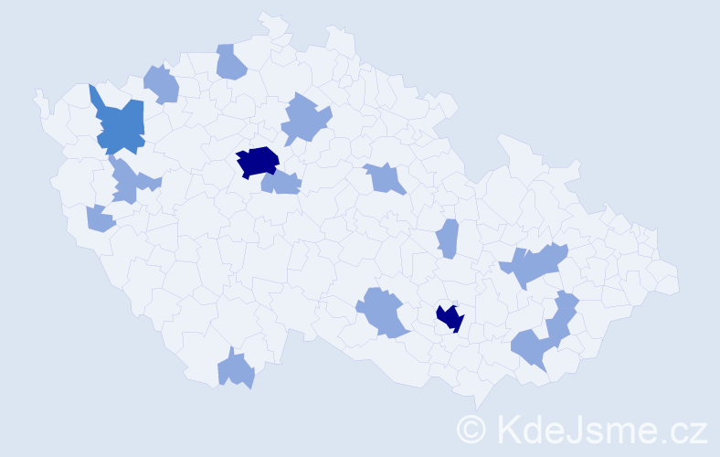 Jméno: 'Kristin', počet výskytů 26 v celé ČR