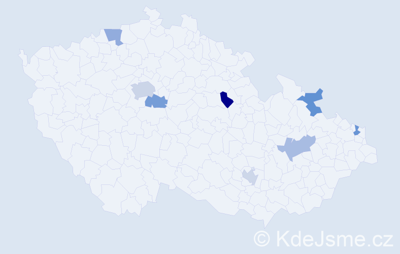 Jméno: 'Meri', počet výskytů 10 v celé ČR