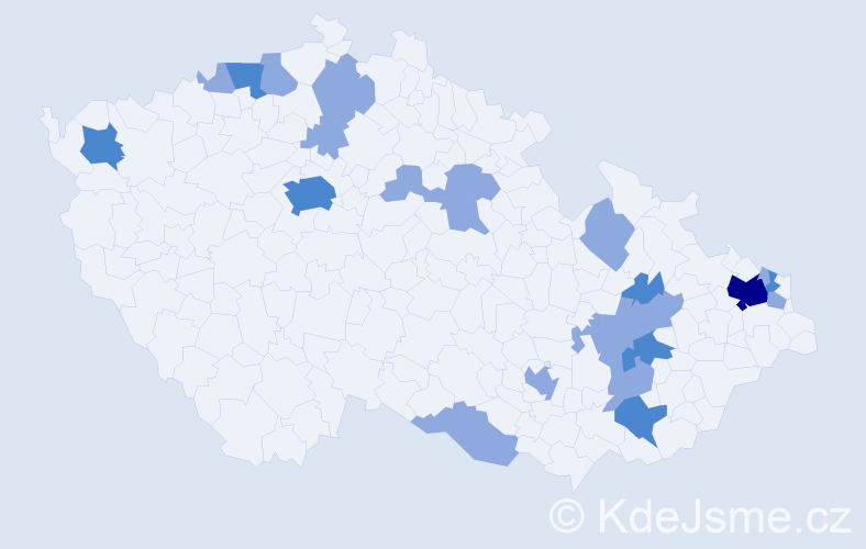 Jméno: 'Rosalinda', počet výskytů 35 v celé ČR