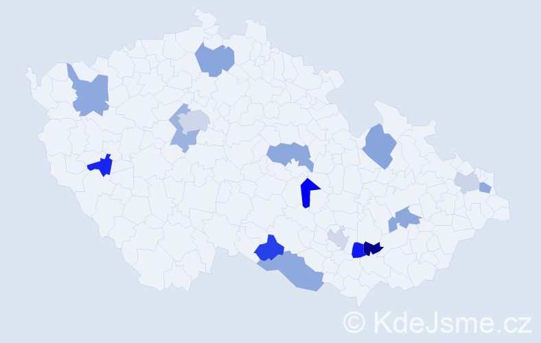 Jméno: 'Vladka', počet výskytů 18 v celé ČR