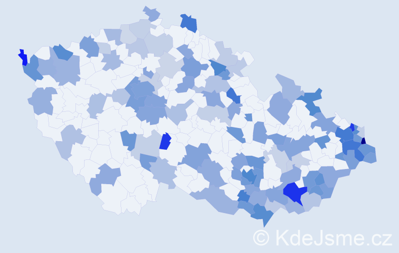 Jméno: 'Timea', počet výskytů 220 v celé ČR