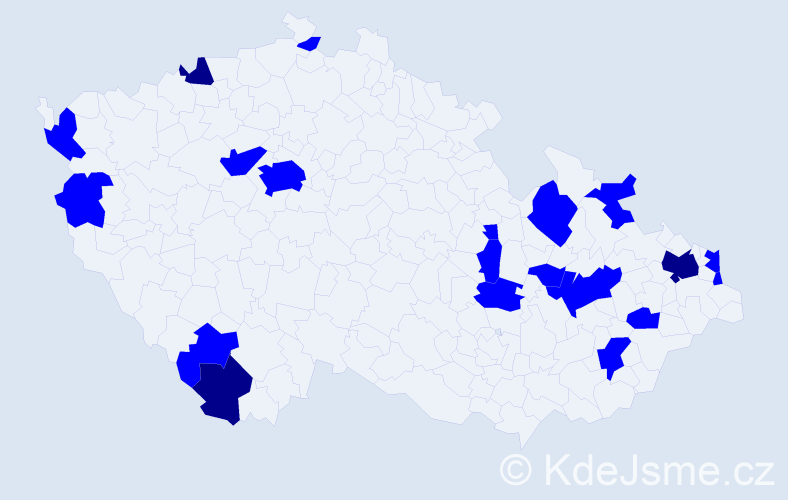 Jméno: 'Linhart', počet výskytů 23 v celé ČR