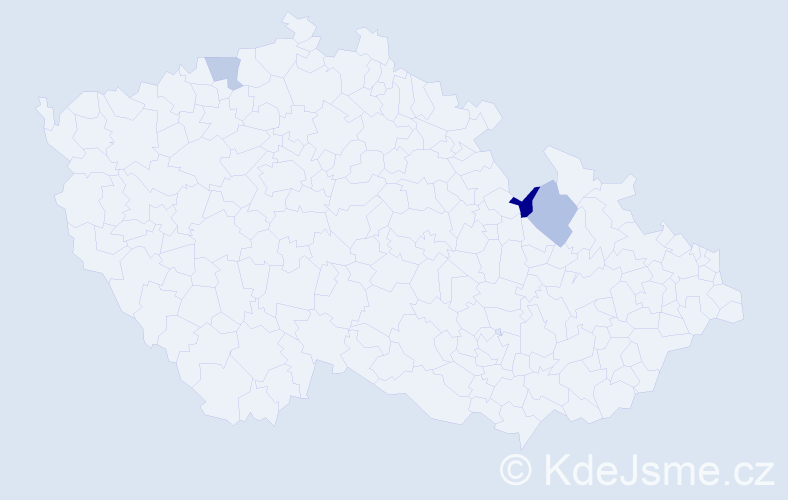 Jméno: 'Hedwig', počet výskytů 3 v celé ČR
