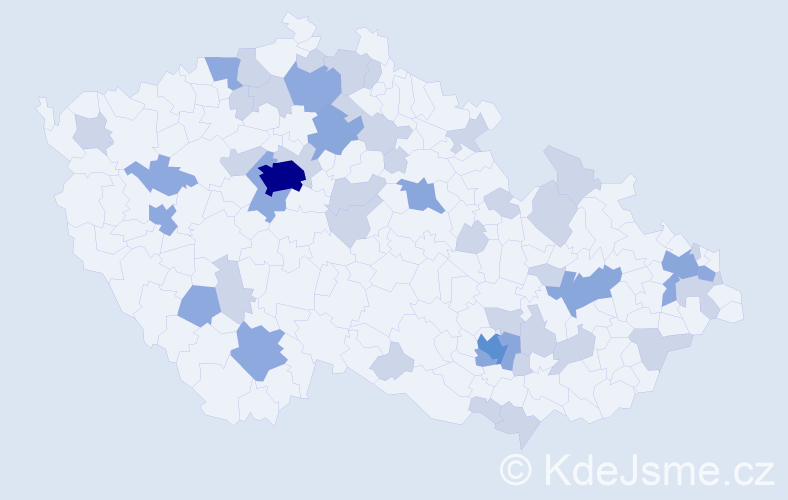 Jméno: 'Julián', počet výskytů 85 v celé ČR
