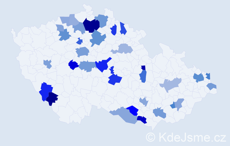 Jméno: 'Kornélia', počet výskytů 58 v celé ČR