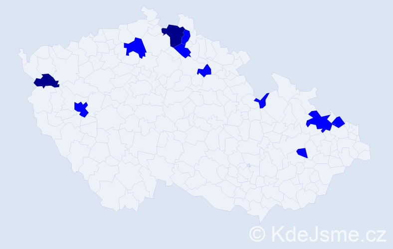 Jméno: 'Dětřich', počet výskytů 13 v celé ČR