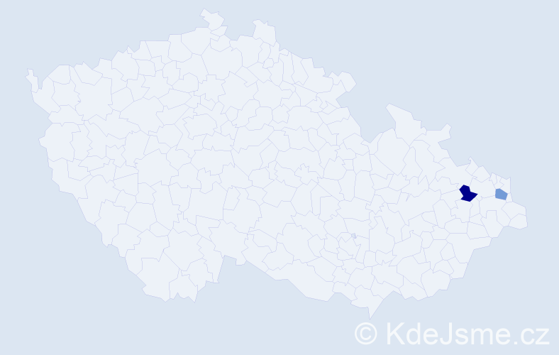 Jméno: 'Samanta Patricie', počet výskytů 2 v celé ČR