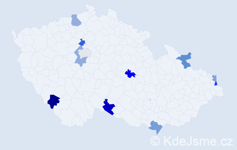 Jméno: 'Vavrinec', počet výskytů 11 v celé ČR