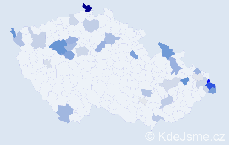 Jméno: 'Kornel', počet výskytů 52 v celé ČR