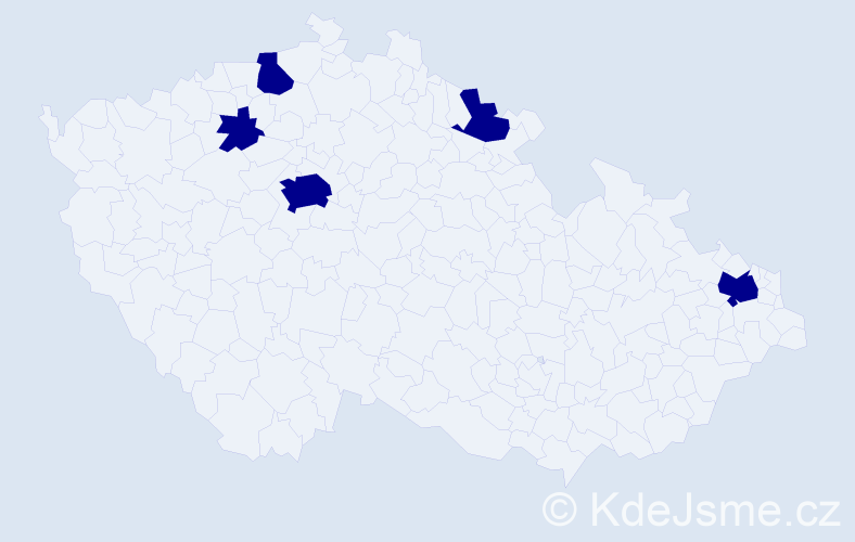 Jméno: 'Sámo', počet výskytů 5 v celé ČR