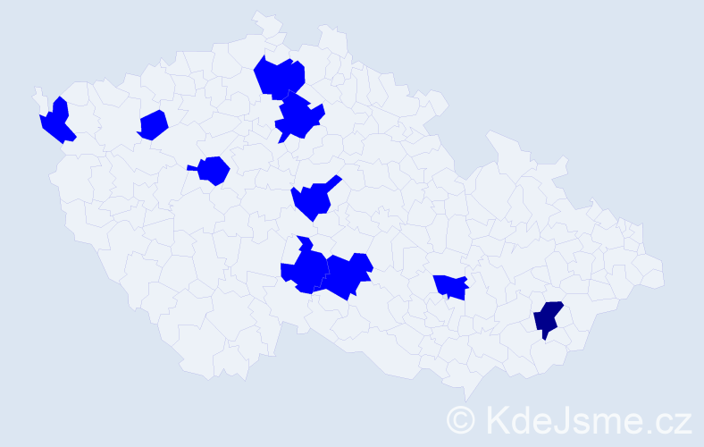 Jméno: 'Temuujin', počet výskytů 11 v celé ČR