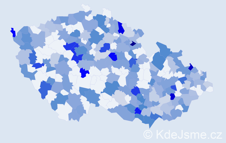 Jméno: 'Emily', počet výskytů 464 v celé ČR