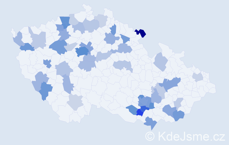 Jméno: 'Ali', počet výskytů 104 v celé ČR